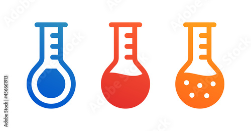 Laboratory flask icon. Equipment for chemical laboratory icon