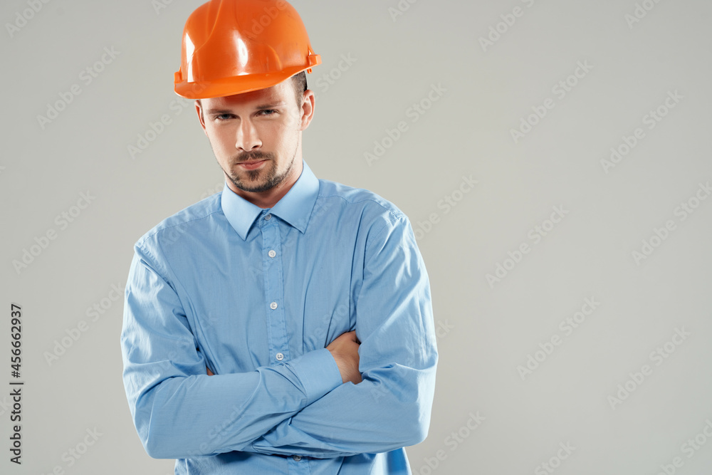 man in construction uniform protection Working profession man in construction uniform protection Working profession