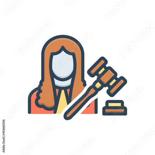 Color illustration icon for judgment