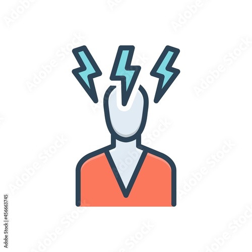 Color illustration icon for depression
