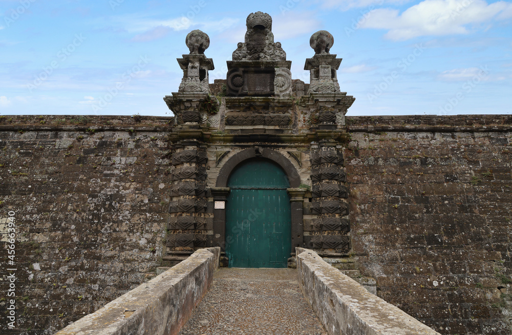 Entrance of the Sao Joao Baptista fortress, Angra do Heroismo, Terceira island, Azores Entrance of the Sao Joao Baptista fortress, Angra do Heroismo, Terceira island, Azores