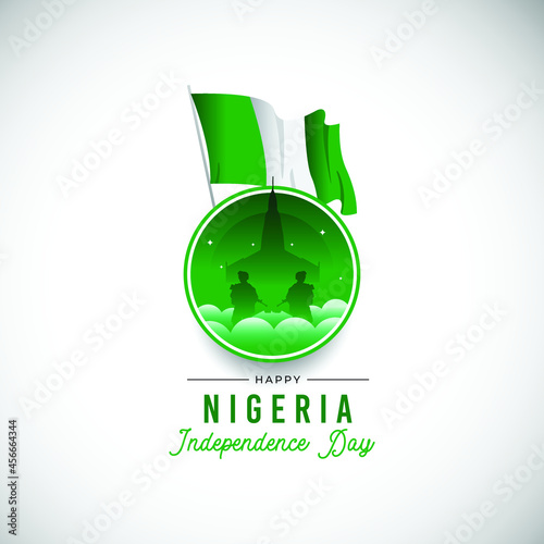 Flat design nigeria independence day banner template