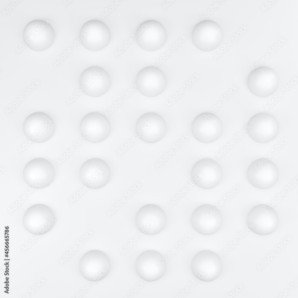 Minimal Circle Geometry Shapes White color object on top view. 3D Render minimal idea.