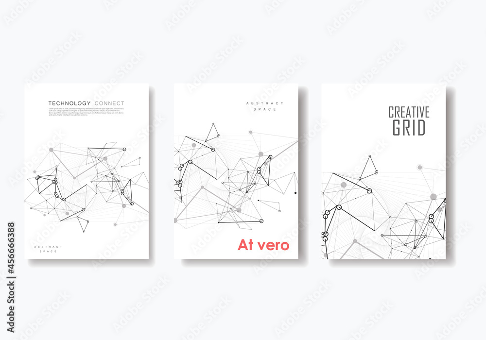 Network connection structure brochure. Poster, banner, brochure, flyer. Business infographic template. Presentation template. Web page template. Digital science technology concept