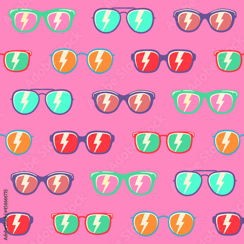 Seamless pattern background sunglasses with color