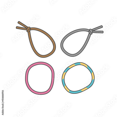 ヘアゴム　ベクターイラスト　バリエーション