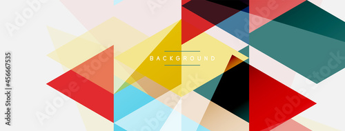 Color triangles composition, geometric abstract background. Techno or business concept, pattern for wallpaper, banner, background, landing page