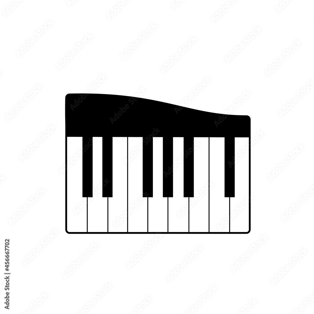 Piano keyboard vector icon isolated on white background. Piano keyboard vector icon isolated on white background.