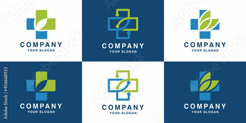 medical cross technology logo design and business card