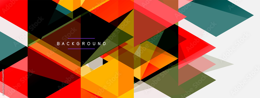 Mosaic triangles geometric background. Techno or business concept, pattern for wallpaper, banner, background, landing page