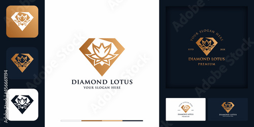 diamond flower modern vintage logo design and business card