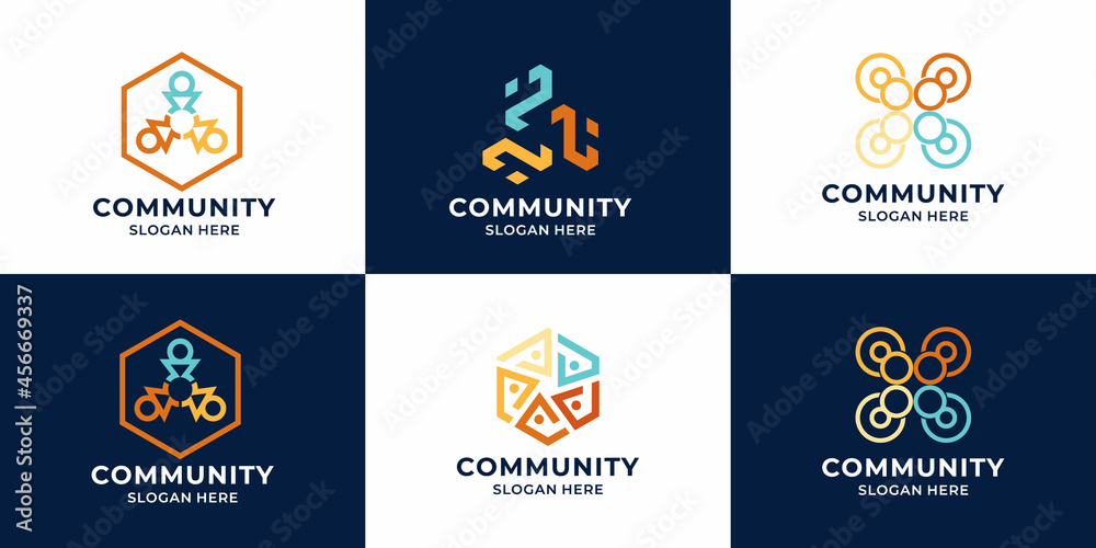 set of team logo collection or community logo