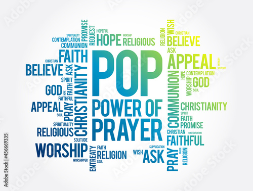 Canvas Print POP - Power Of Prayer word cloud, concept background