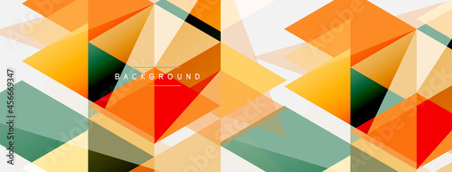 Color triangles composition, geometric abstract background. Techno or business concept, pattern for wallpaper, banner, background, landing page