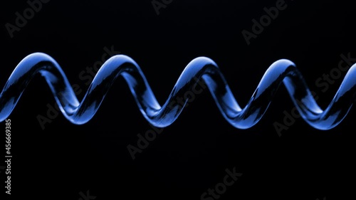 Spring is compressed and expanded against a black background.