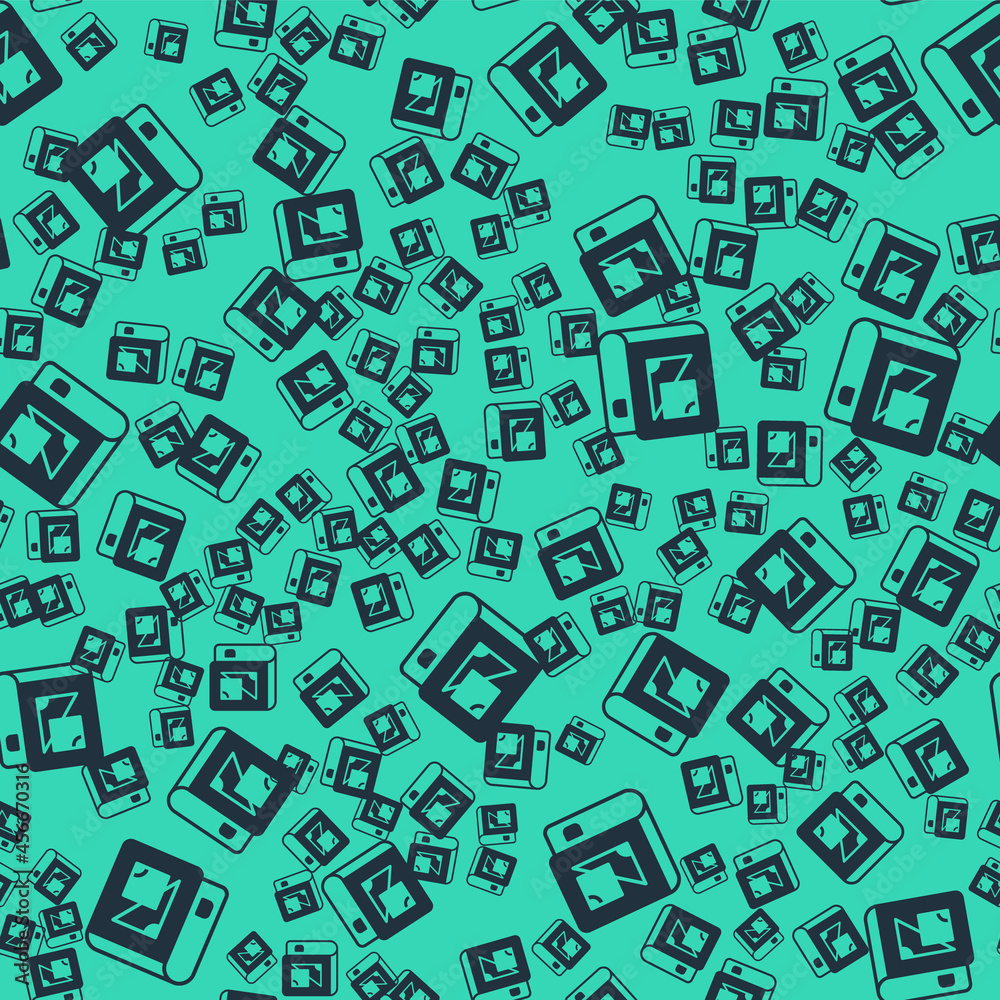Black Book about geometry icon isolated seamless pattern on green background. Vector Black Book about geometry icon isolated seamless pattern on green background. Vector