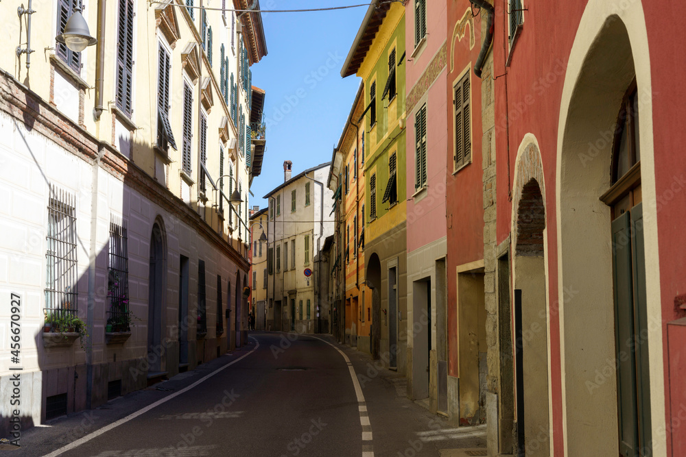 Street of Gavi, historic city in Monferrato, Italy
