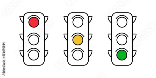 Traffic light sign icon on white background.