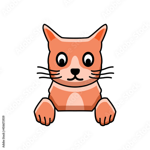 Cartoon cat, Simple Mascot vector logo design