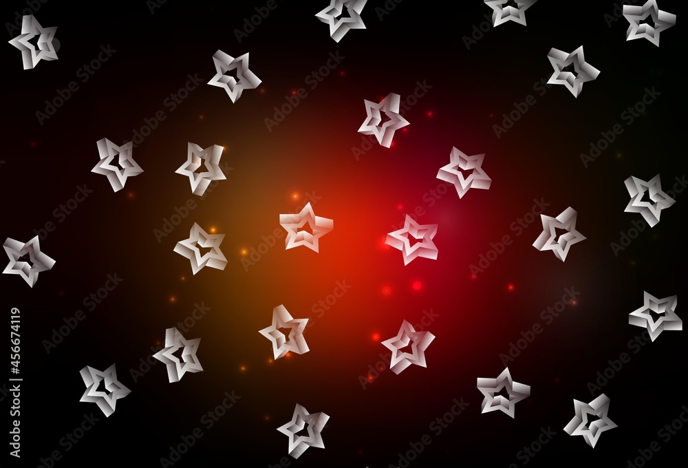 Dark Red, Yellow vector backdrop with small and big stars. Dark Red, Yellow vector backdrop with small and big stars.