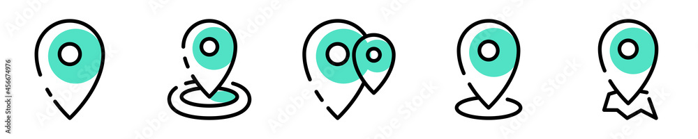 pin locate logo icon for user interface app with editable stroke pin locate logo icon for user interface app with editable stroke