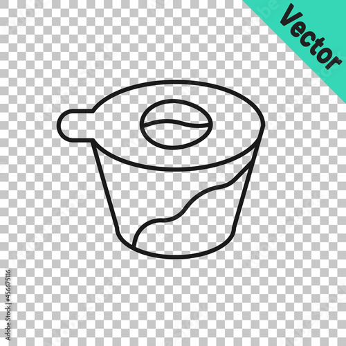 Black line Pour over coffee maker icon isolated on transparent background. Alternative methods of brewing coffee. Coffee culture. Vector