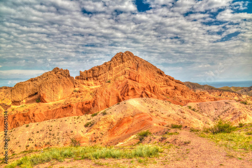 Panorama of Skazka aka Fairytale canyon  Issyk-Kul  Kyrgyzstan