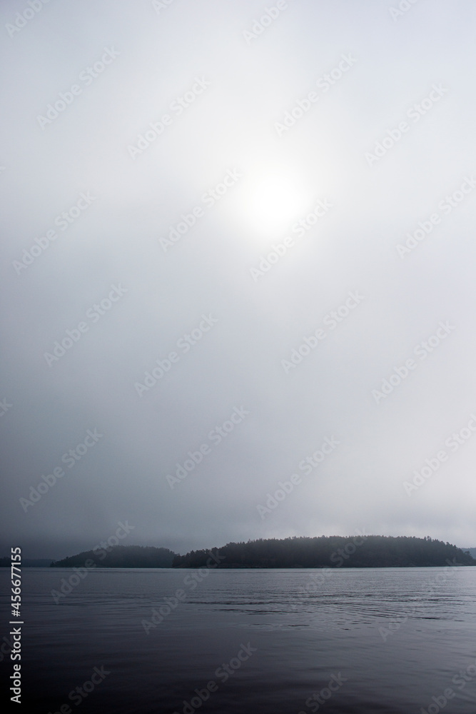 misty morning on the sea, ingarö, sweden,sverige,stockholm