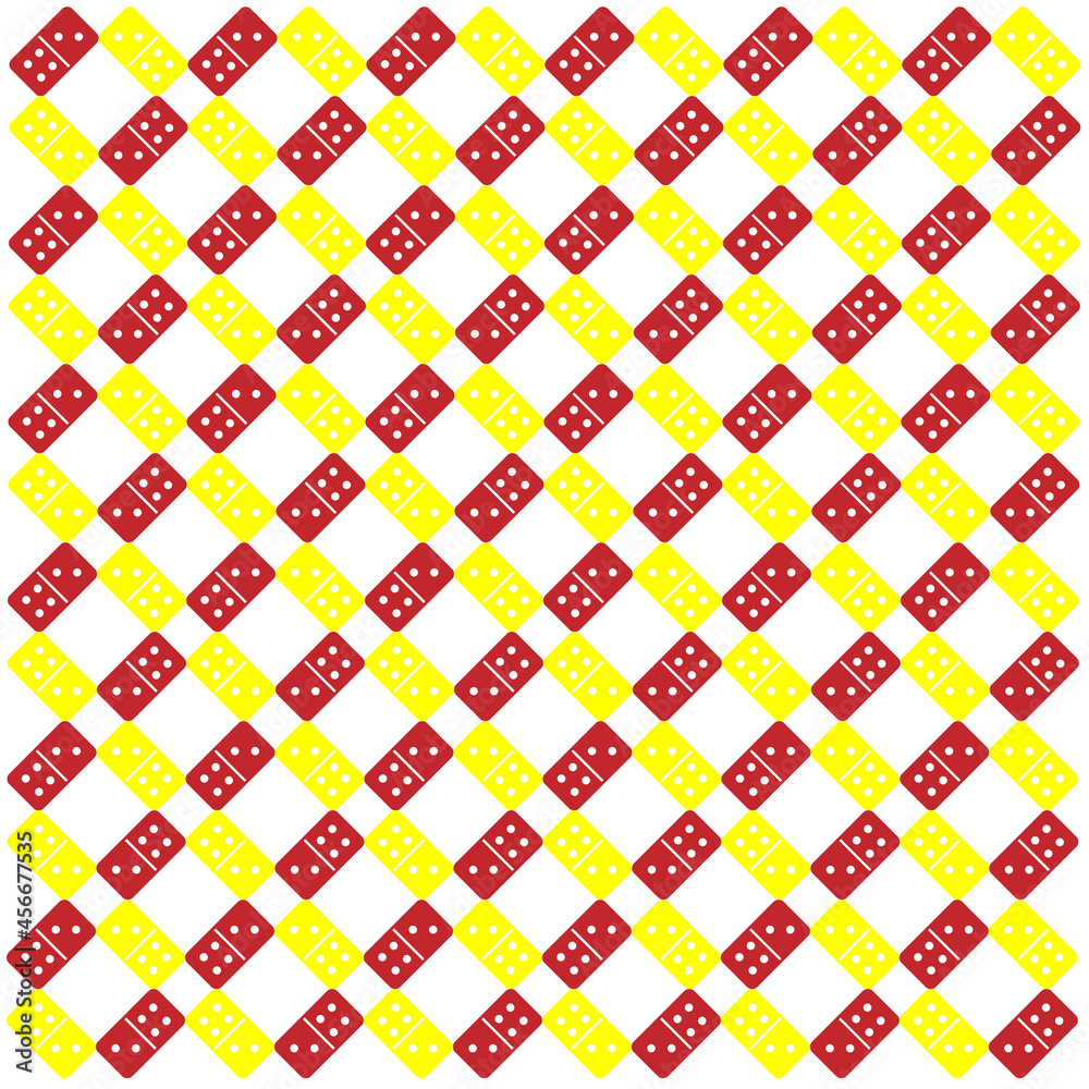 Vector illustration of a red domino pattern flat design seamless pattern. Editable strokes and colors. 4000 x 4000 pixels perfect.