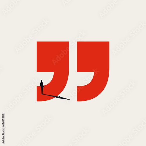 Business motivation speech, pep talk abstract vector concept. symbol of quote, message, announcement. Minimal illustration. photo