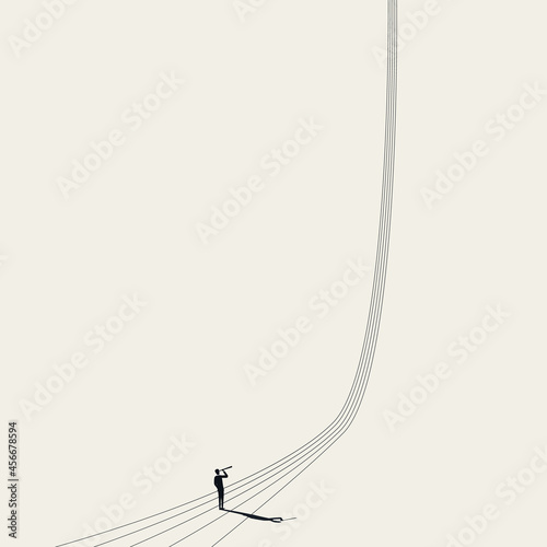 Business growth vision, planning and strategy, abstract vector concept. Symbol of future. Minimal illustration.
