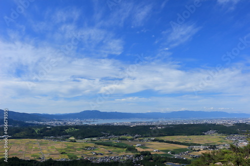 湖南アルプスから眺める田園風景