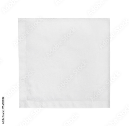 White square folded napkin isolated on white background