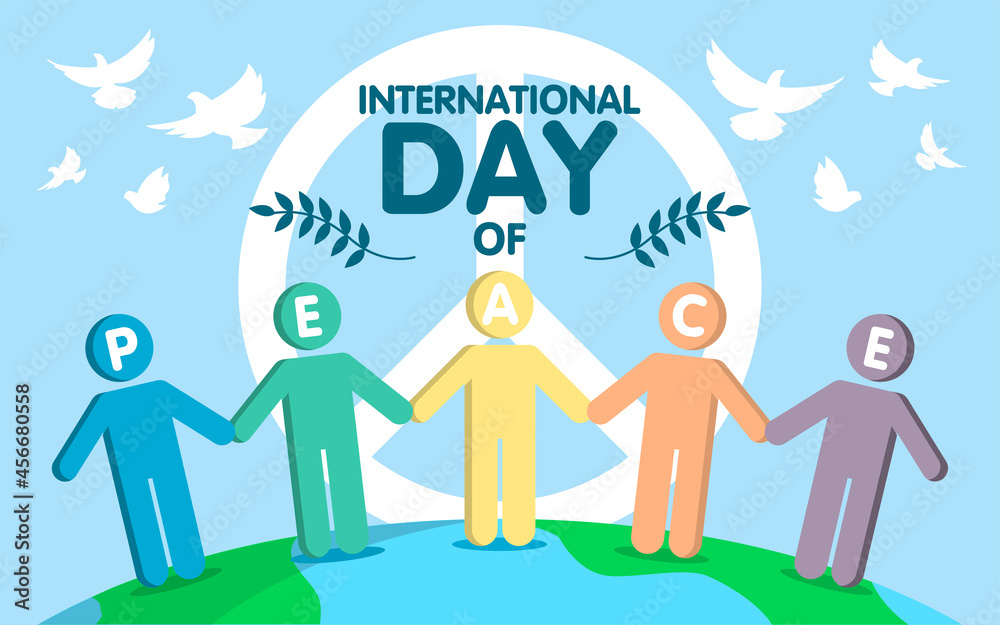 human symbol is holding each other's hands. international day of peace illustration vector. human symbol is holding each other's hands. international day of peace illustration vector.