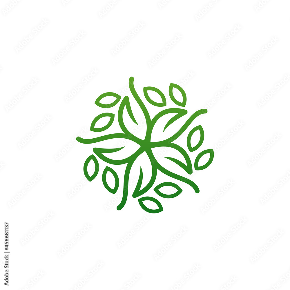 Leaf Abstract flower logo design nature vector icon logotype