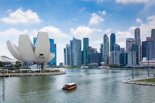 SINGAPORE, SINGAPORE - MARCH 2019: Singapore Skyline. Singapore`s business district.