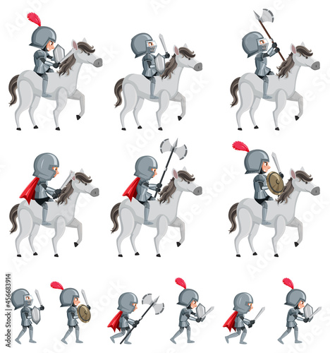 Set of medieval army