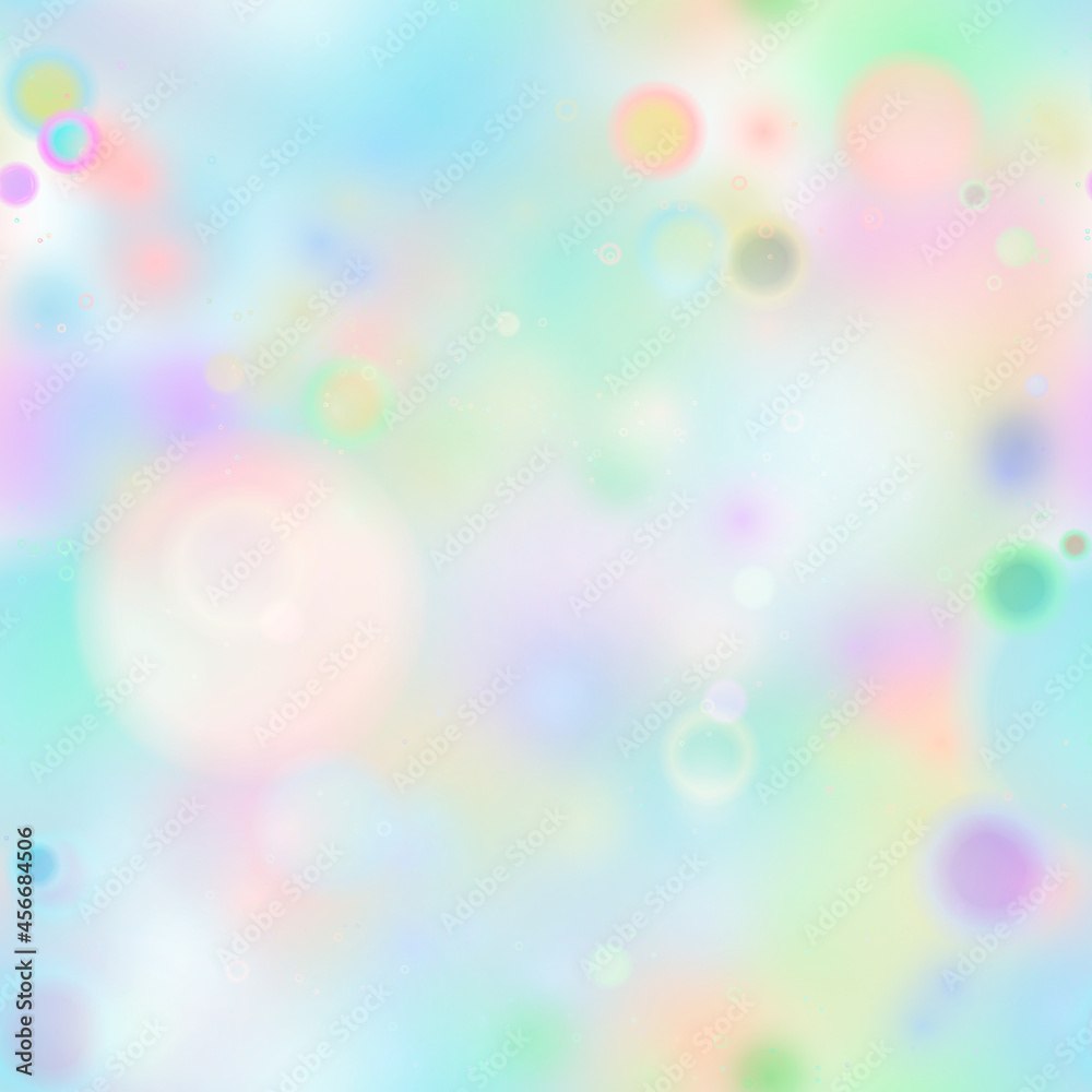 Colourful magic light, abstract bokeh in soft pastel light colours, seamless pattern