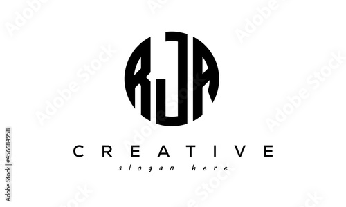 Letter RJA creative circle logo design vector photo