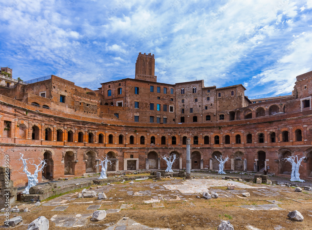 Roman forum ruins in Rome Italy