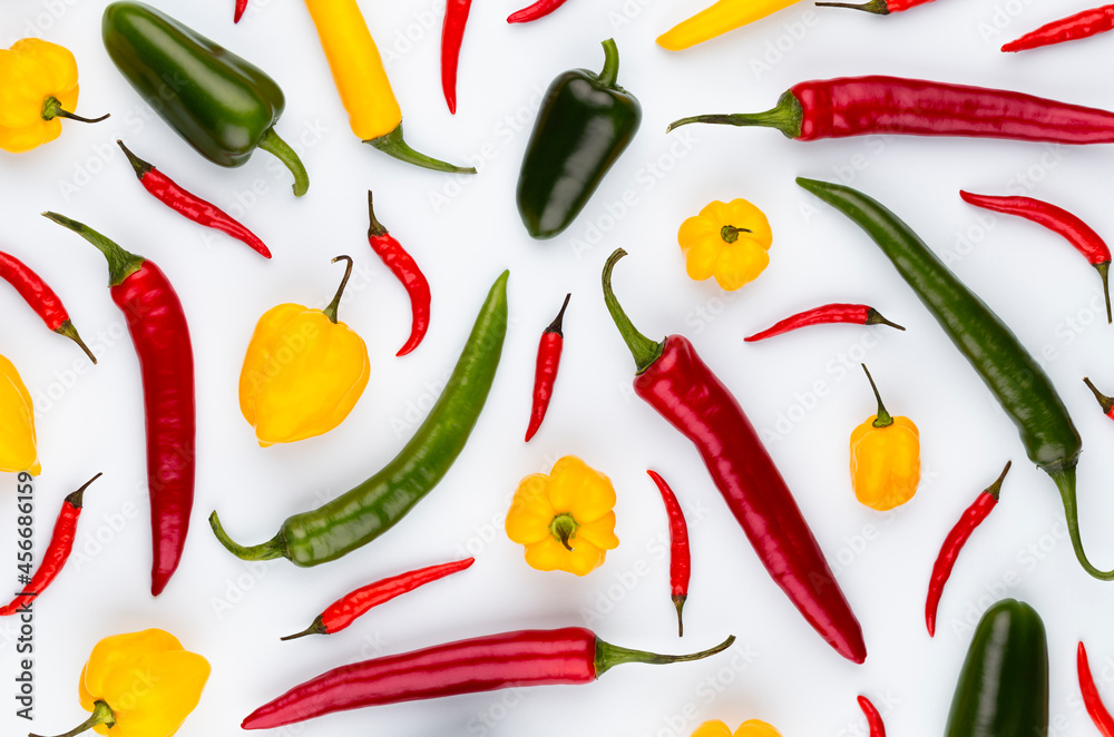 Red hot chili peppers pattern texture background. Red hot chili peppers pattern texture background.