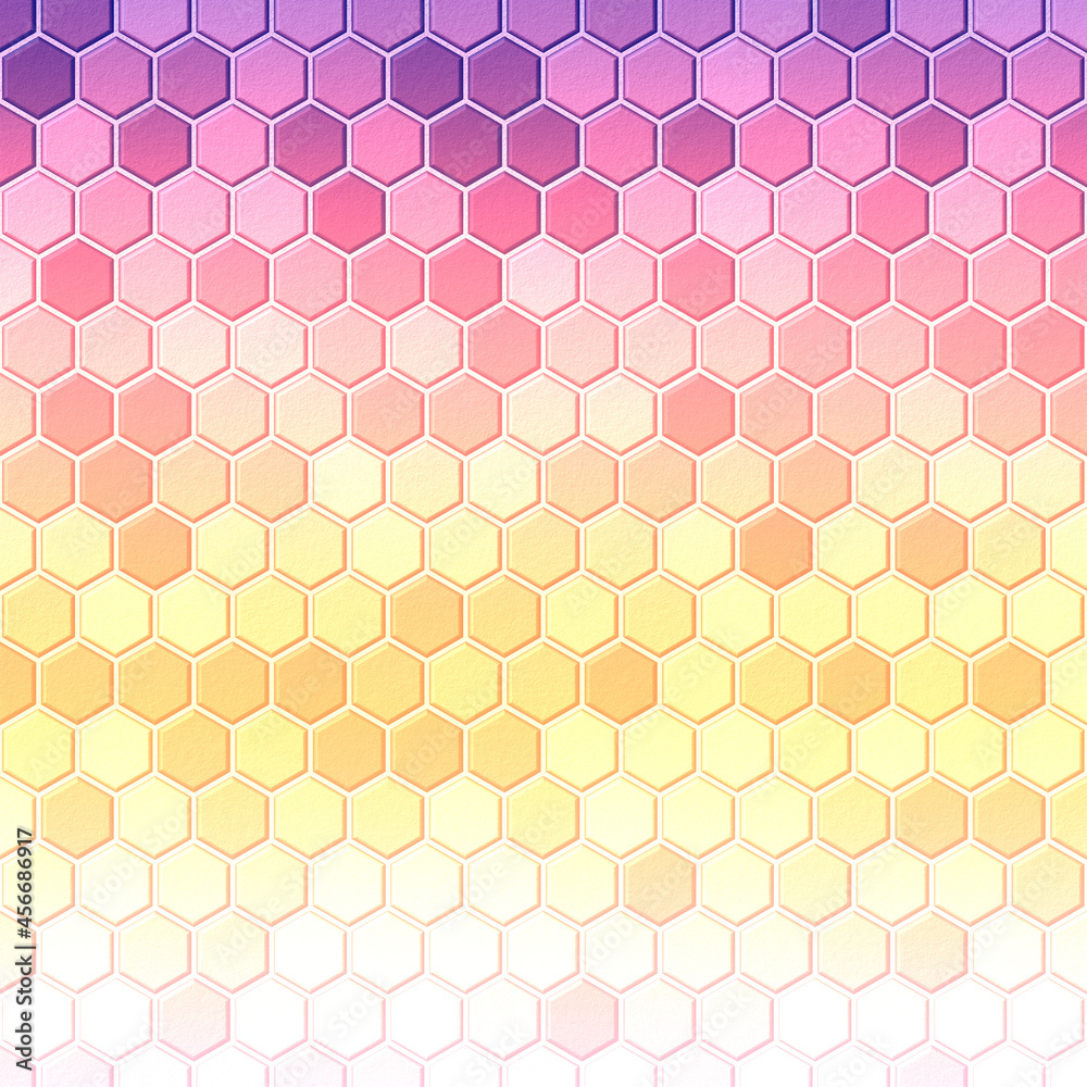 Colorful hexagon texture background. Pattern background. 3d rendering. Hexagon brick wall.