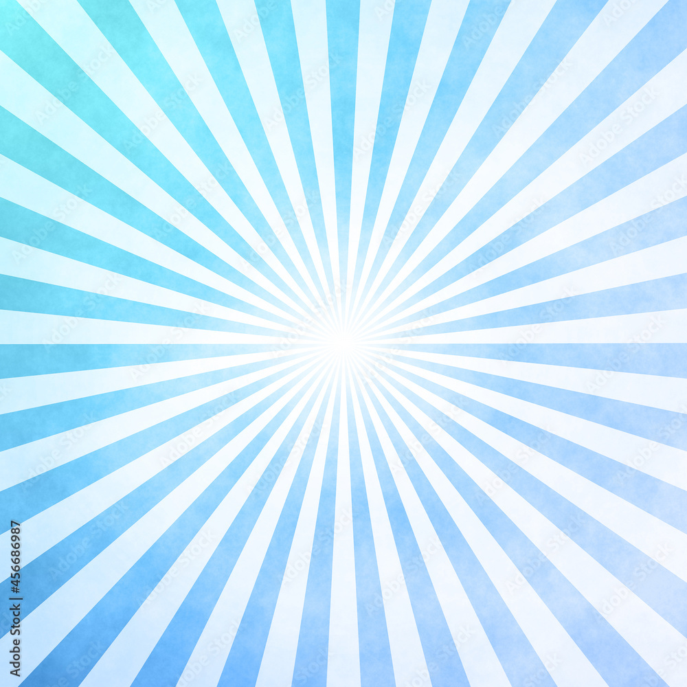 Blue and white Sunburst Pattern Background. Rays. Sunburst background. Blue and white radial background.