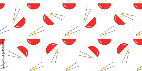 Asian soup seamless pattern. Vector background for design. Food concept.