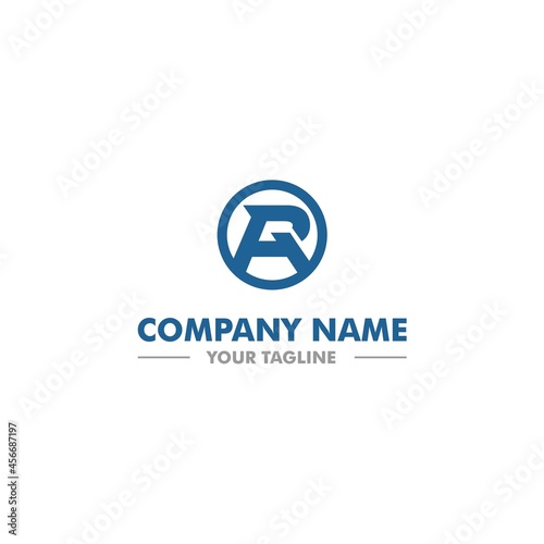 AR R Initial Letter Company Blue Logo Vector