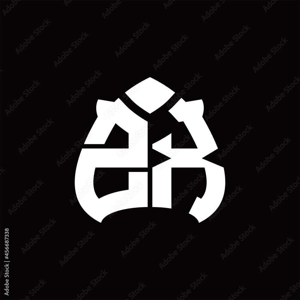 Fototapeta premium ZX Logo monogram with spade shape design template