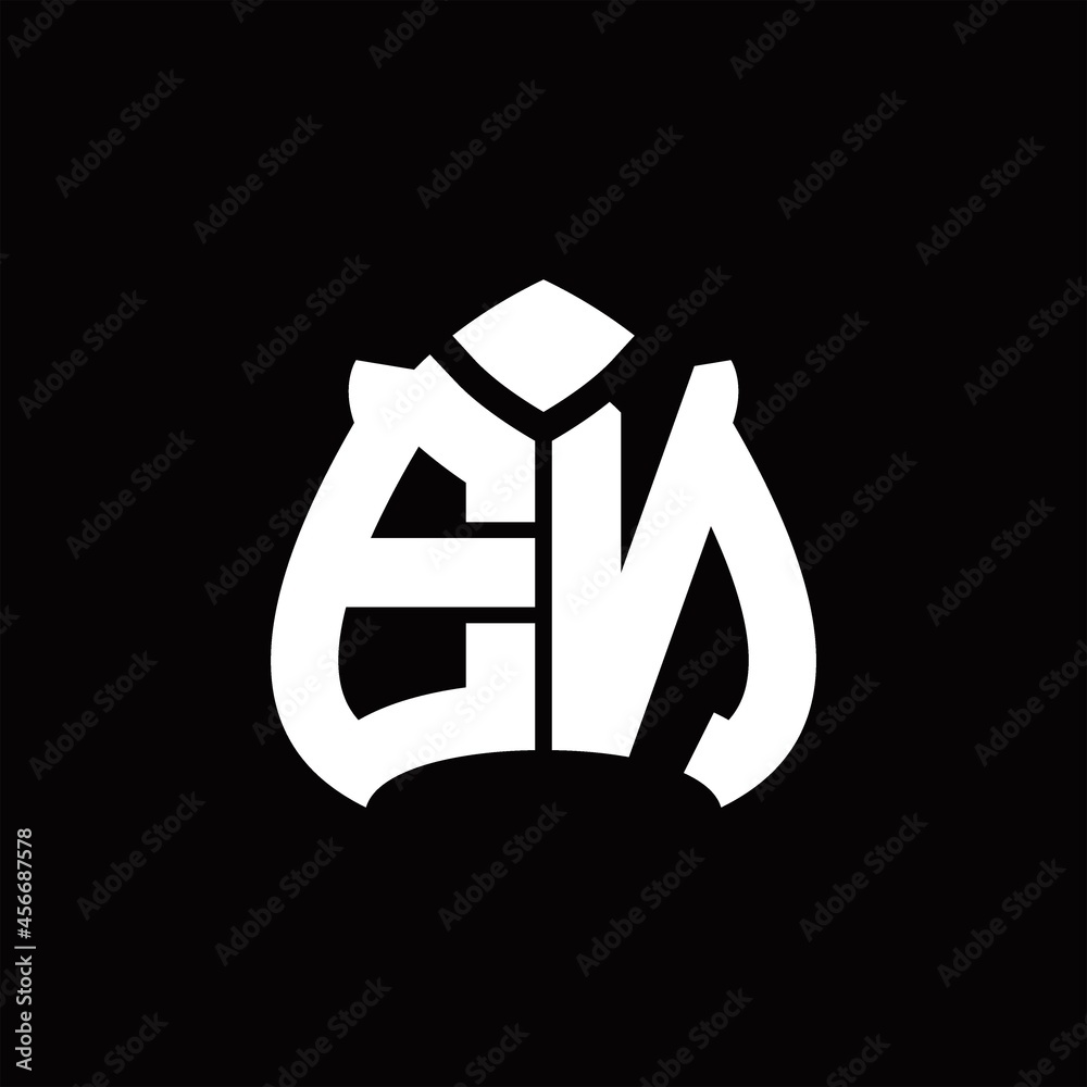 EN Logo monogram with spade shape design template EN Logo monogram with spade shape design template