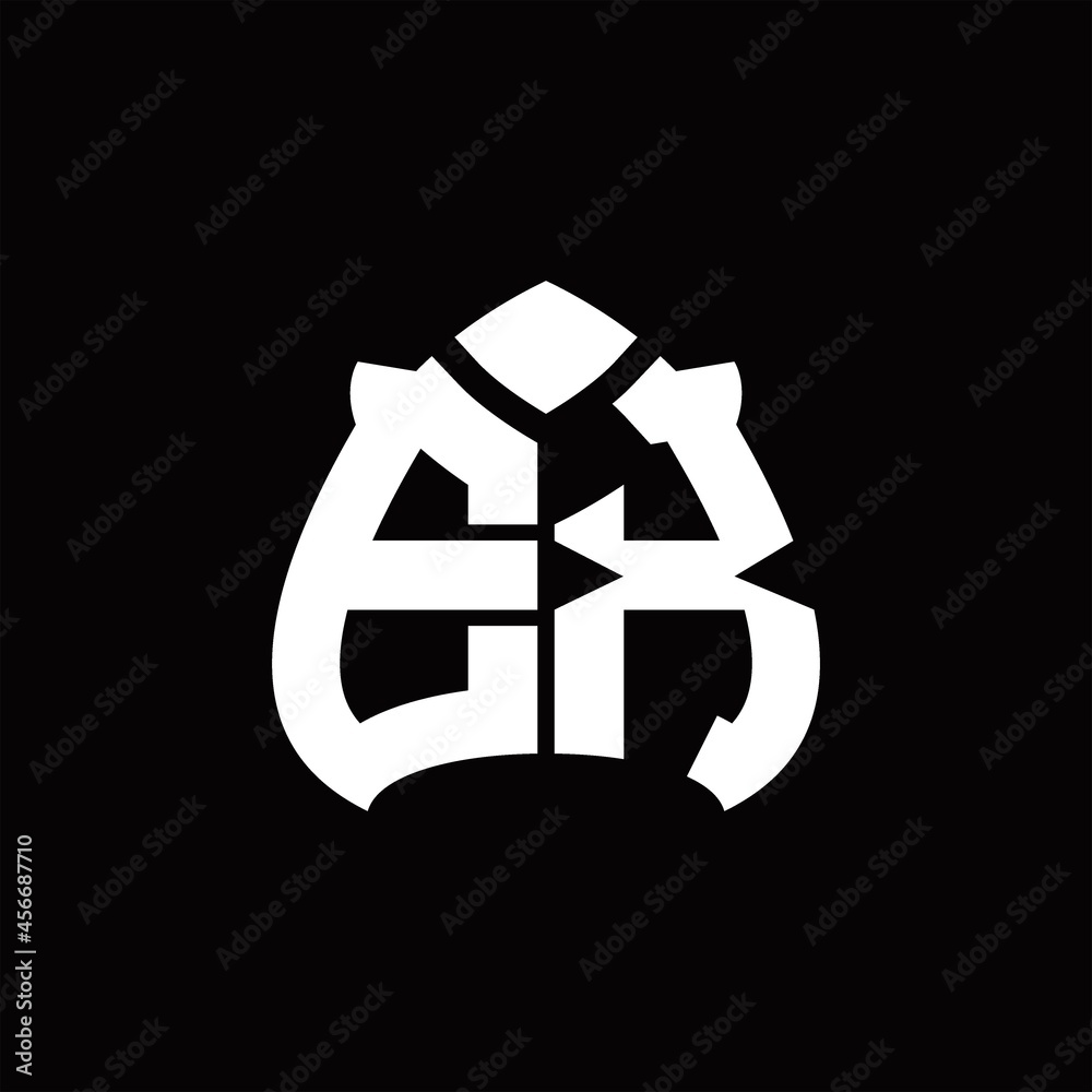 Fototapeta premium EX Logo monogram with spade shape design template