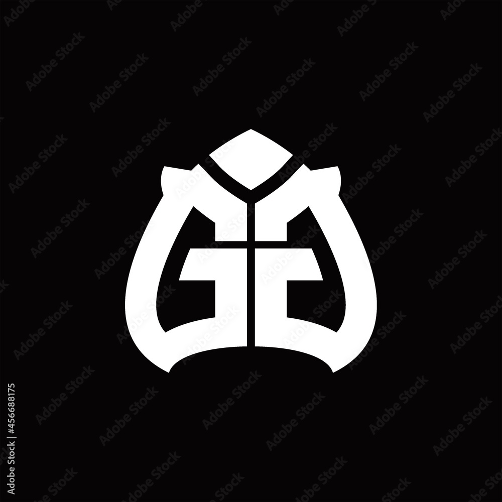 GG Logo monogram with spade shape design template GG Logo monogram with spade shape design template