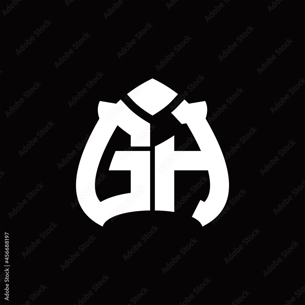 Fototapeta premium GH Logo monogram with spade shape design template